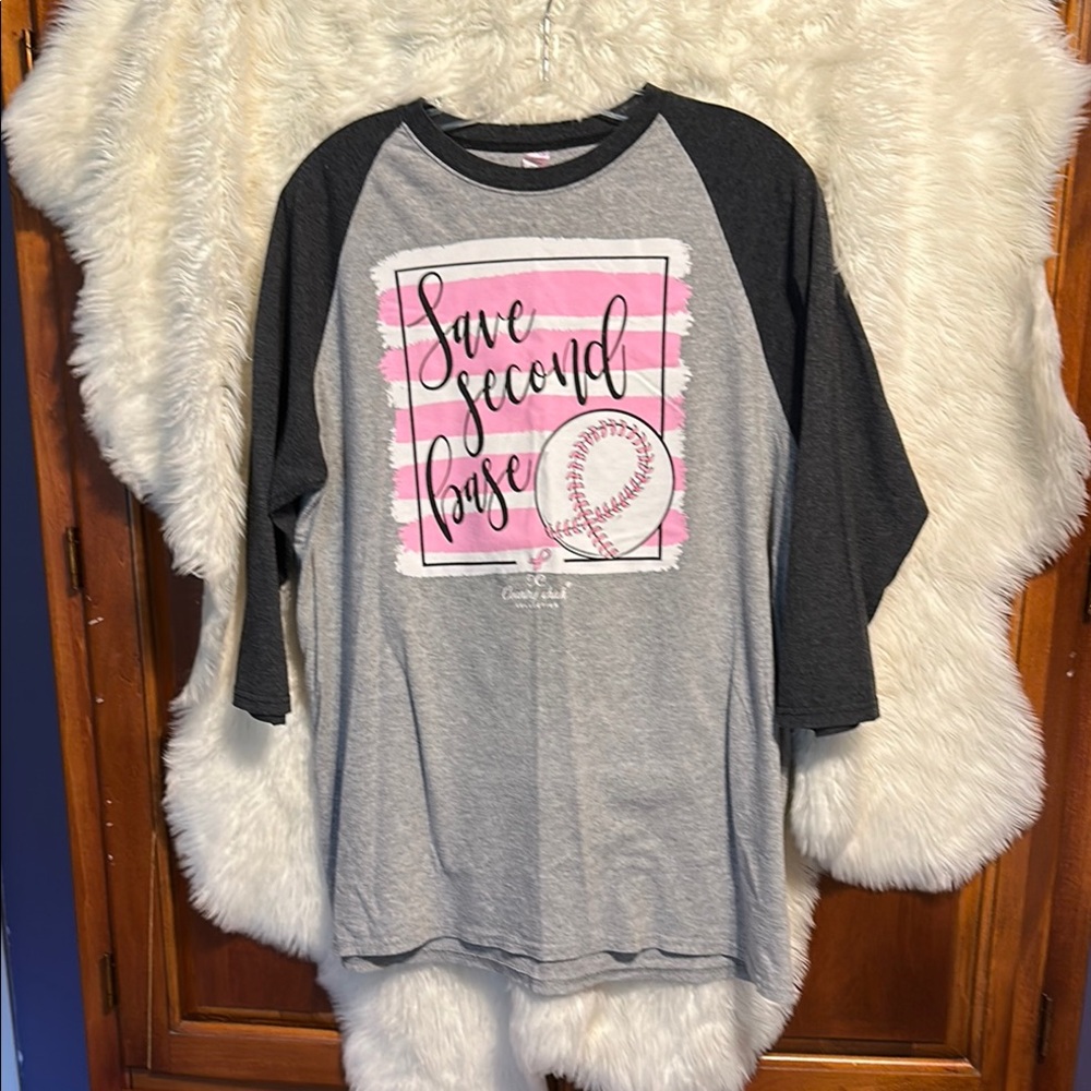 Save Second Base Baseball Tee size Large